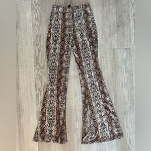 Snake Print Flared Women's Pants